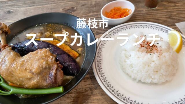 藤枝市のスープカレー専門店コモレビのチキンレッグ&ベジタブルランチ