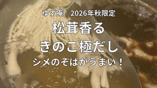 ゆず庵の秋限定「松茸香るきのこ極だし」